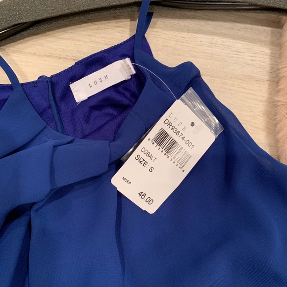 Lush Blue Cobalt Halter Top Dress - Picture 3 of 3